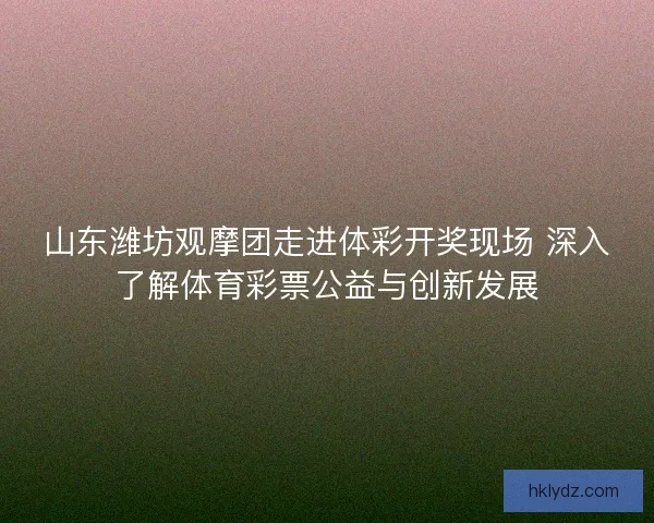 山东潍坊观摩团走进体彩开奖现场 深入了解体育彩票公益与创新发展 山东潍坊观摩团走进体彩开奖现场 深入了解体育彩票公益与创新发展